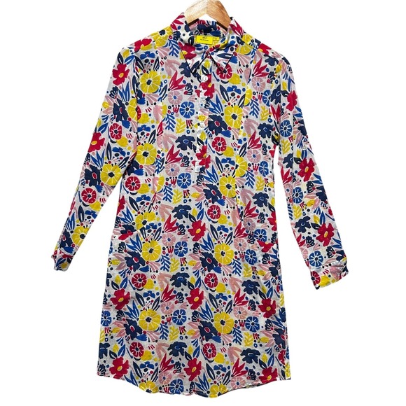 Roller Rabbit Dresses & Skirts - Roller Rabbit XS Floral Shirt Dress Cotton Folk Art Print Resort Boho Tunic